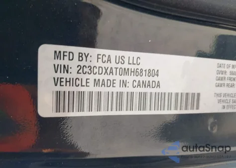 2021 Dodge Charger Police Rwd from USA, damaged, VIN 2C3CDXAT0MH681804